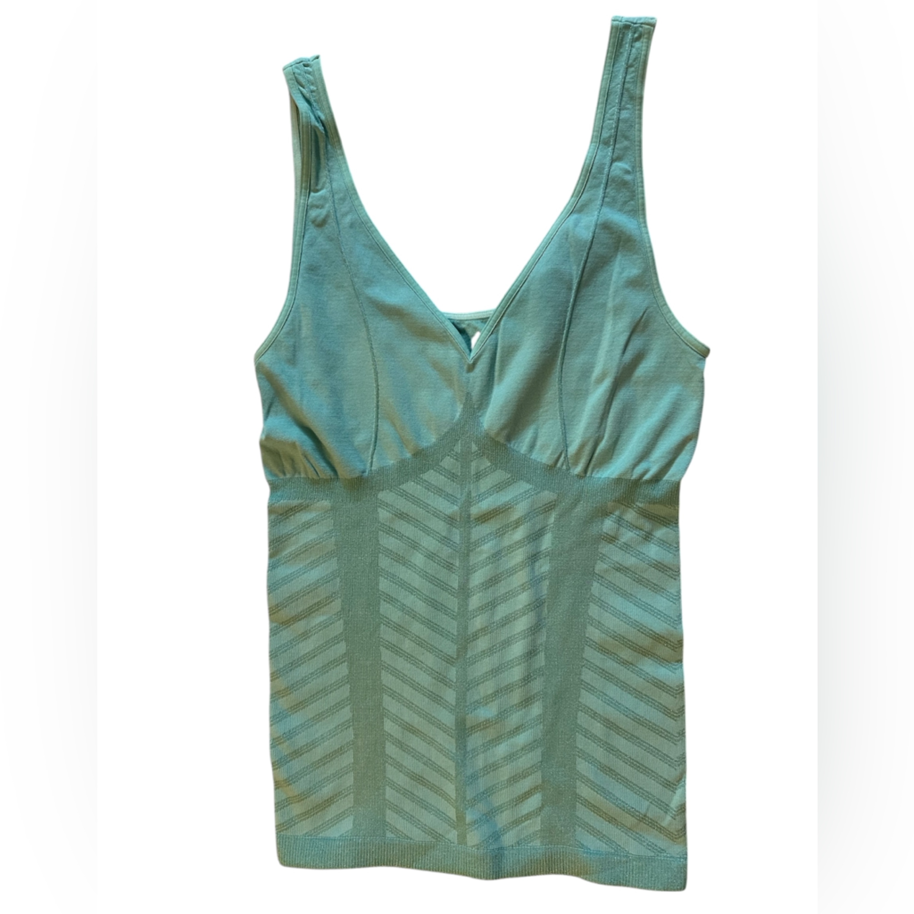 Fp Movement Plunging Ribbed Seamless Tank Top - Teal - Xs/S